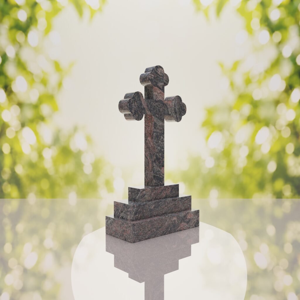 Traditional Christian Granite Cross Memorial