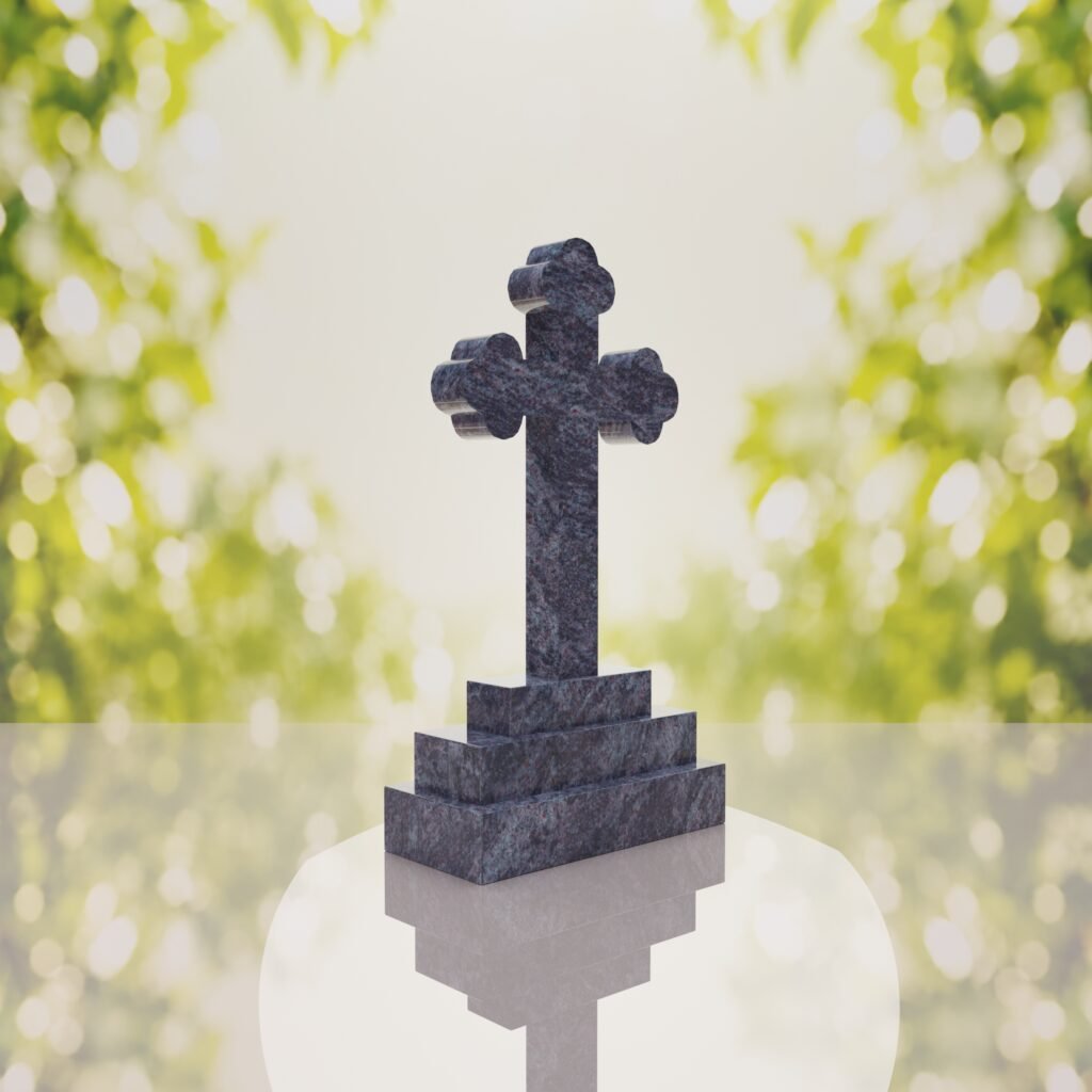 Traditional Christian Granite Cross Memorial