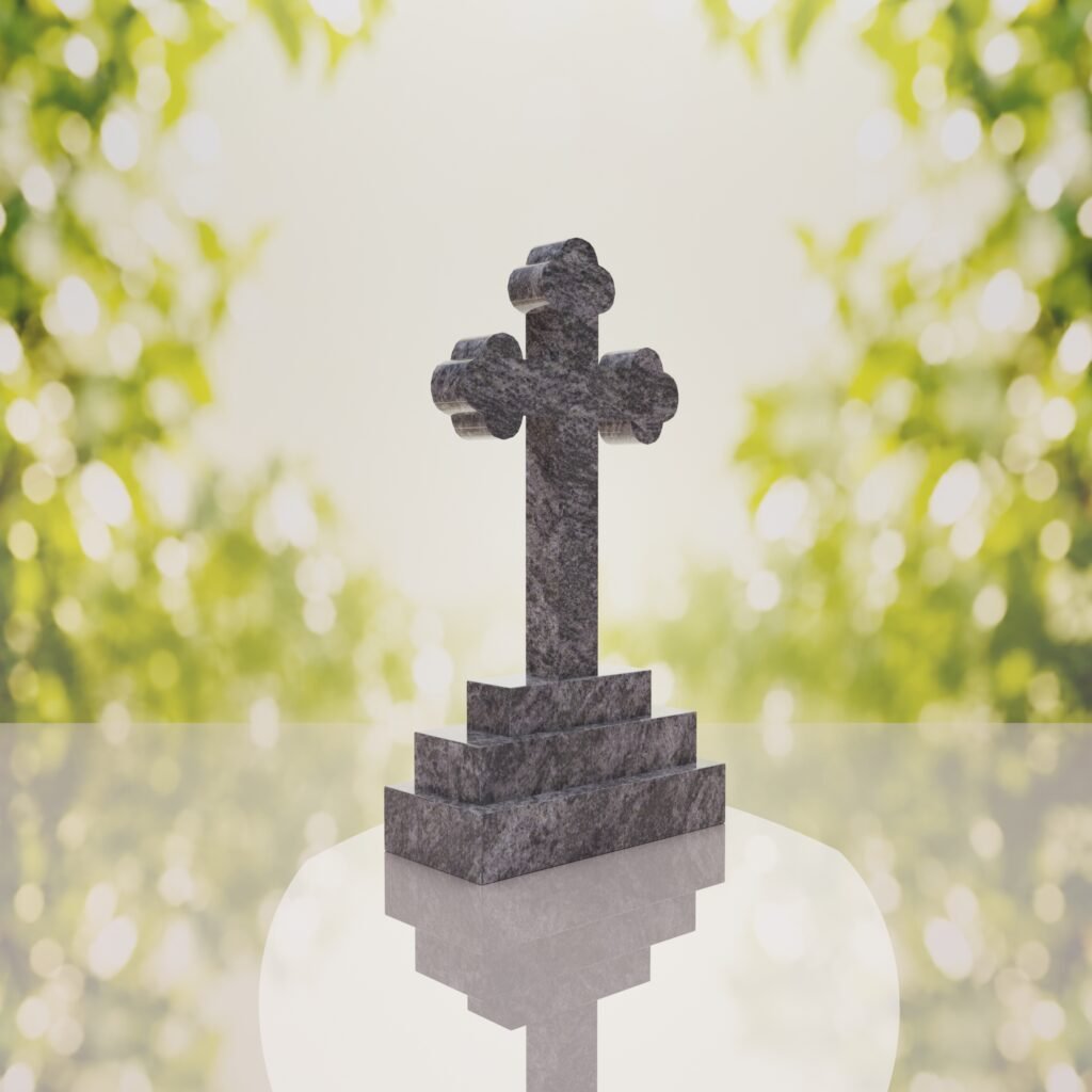 Traditional Christian Granite Cross Memorial