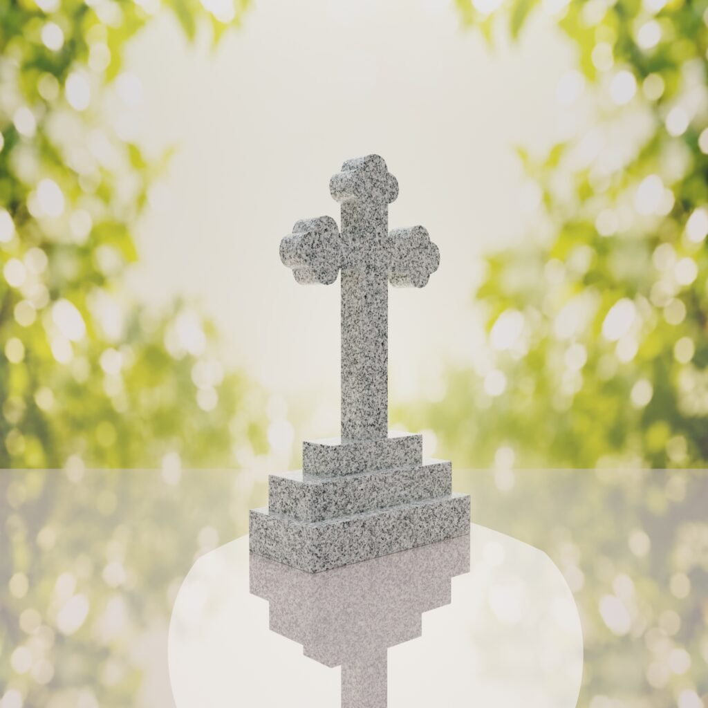 Traditional Christian Granite Cross Memorial