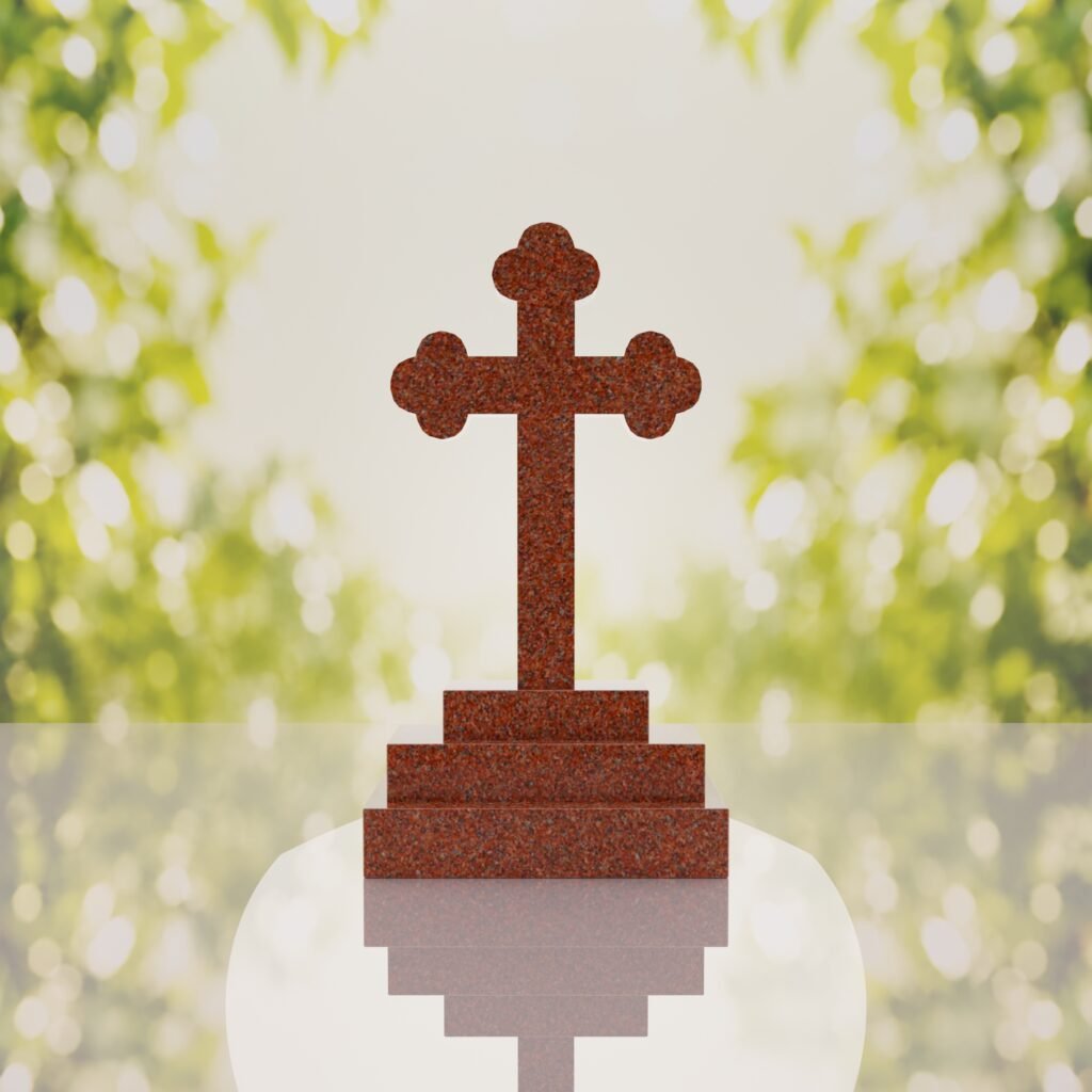 Traditional Christian Granite Cross Memorial