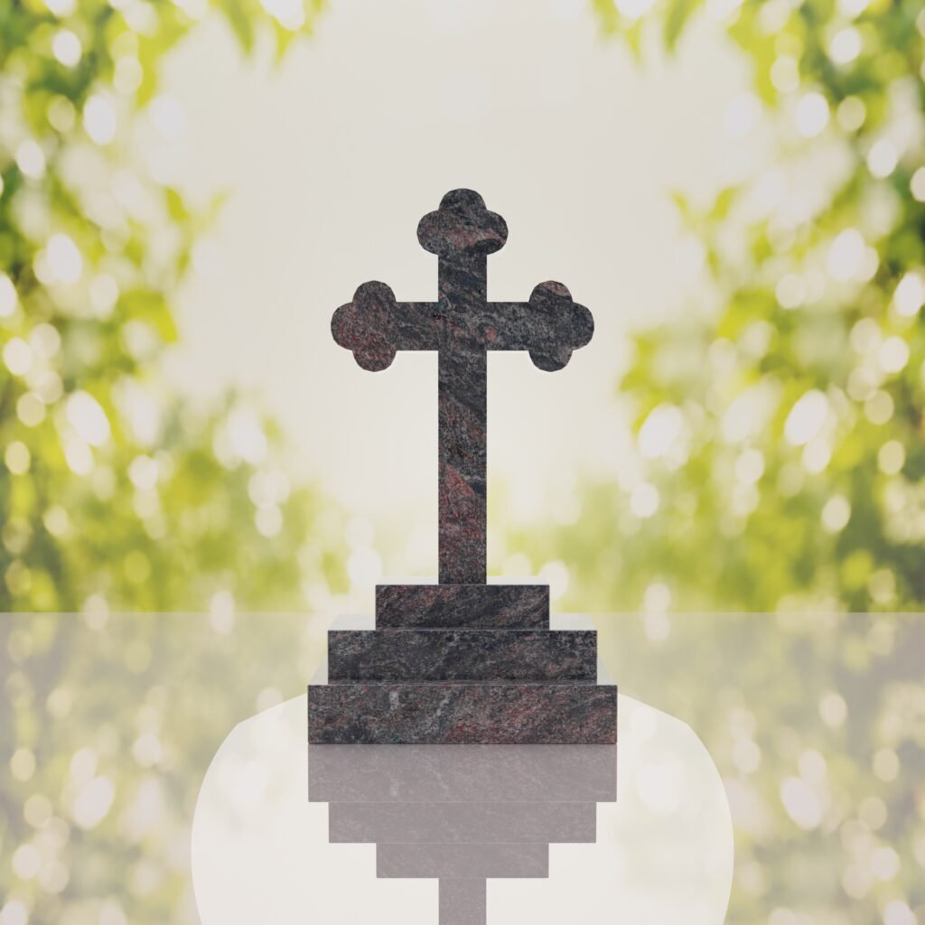 Traditional Christian Granite Cross Memorial