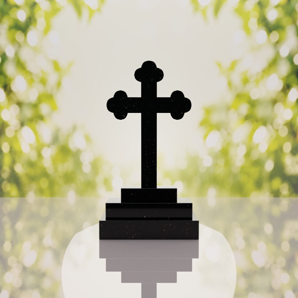 Traditional Christian Granite Cross Memorial