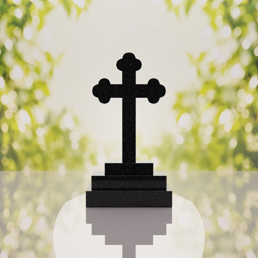 Traditional Christian Granite Cross Memorial
