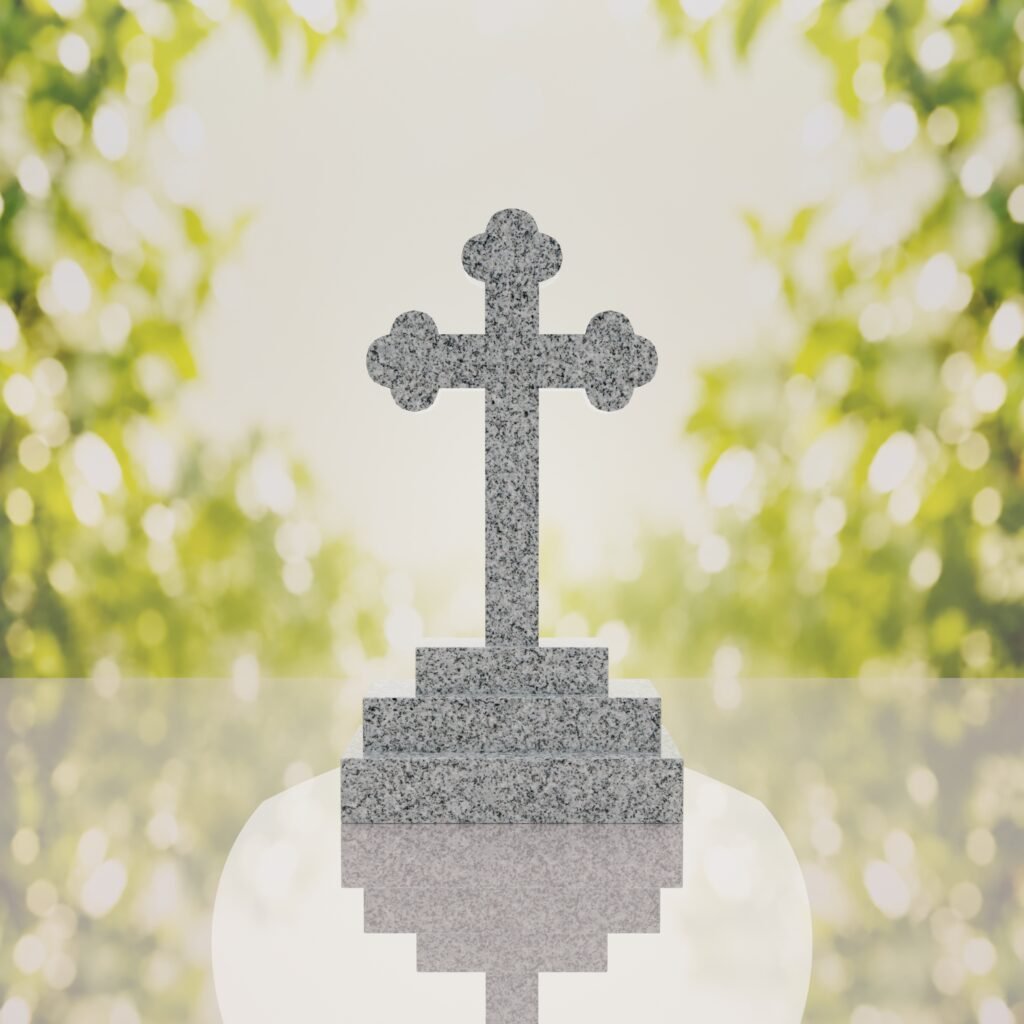 Traditional Christian Granite Cross Memorial