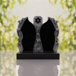 Companion Jewish Granite Headstone with Calla Lilies