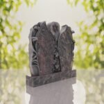 Companion Jewish Granite Headstone with Calla Lilies