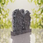 Companion Jewish Granite Headstone with Calla Lilies