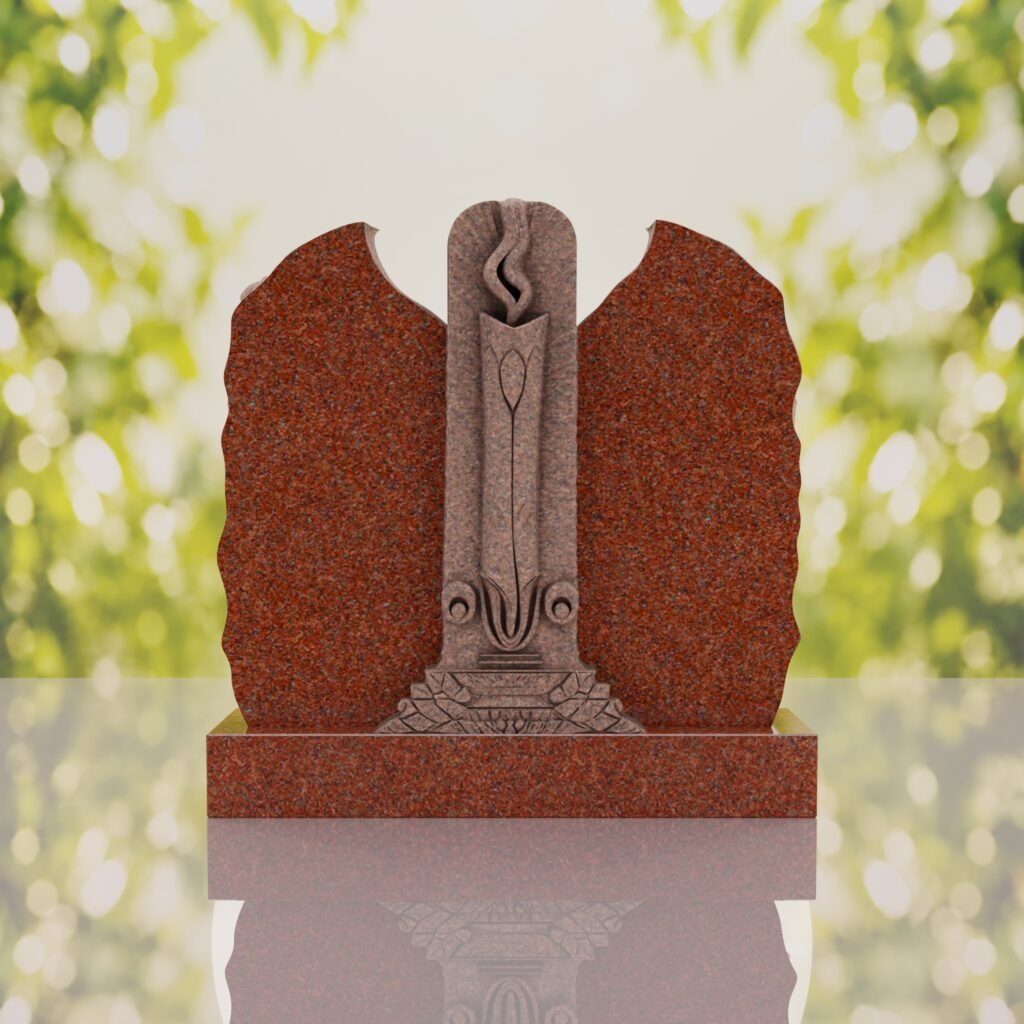 Companion Jewish Granite Headstone with Calla Lilies