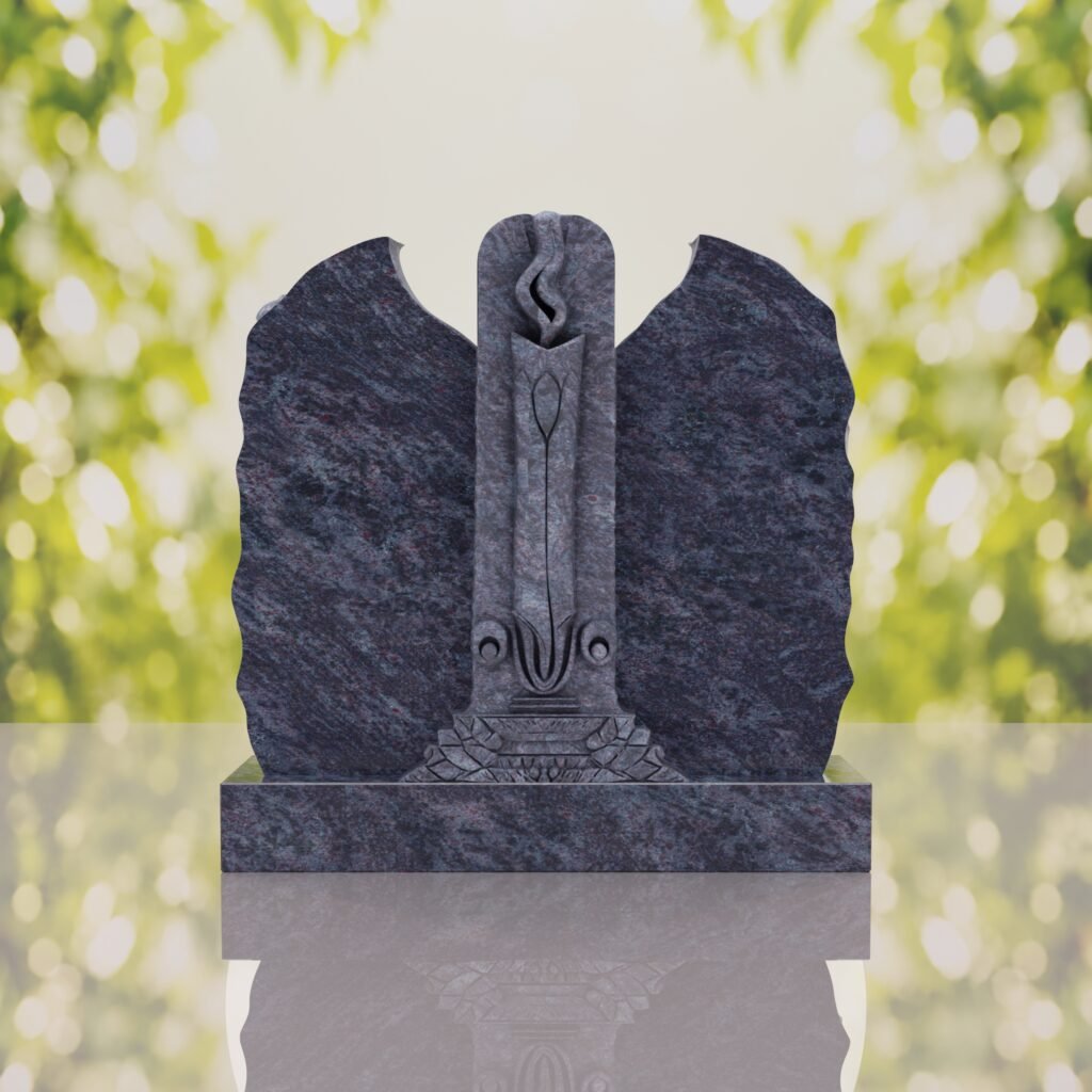 Companion Jewish Granite Headstone with Calla Lilies