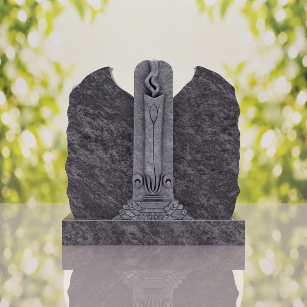 Companion Jewish Granite Headstone with Calla Lilies