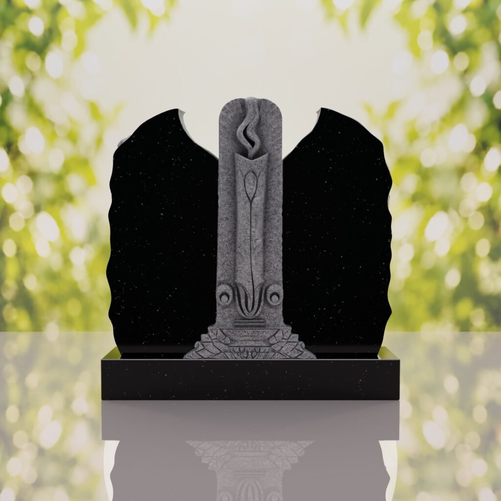 Companion Jewish Granite Headstone with Calla Lilies