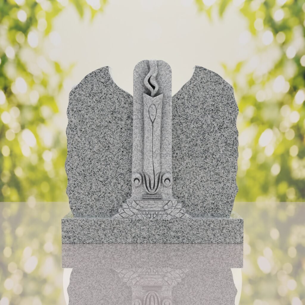 Companion Jewish Granite Headstone with Calla Lilies