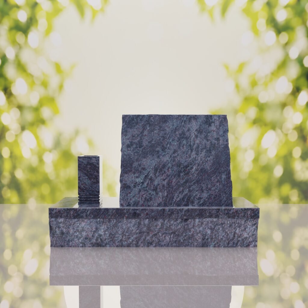 Classic Slant Granite Headstone with Vase