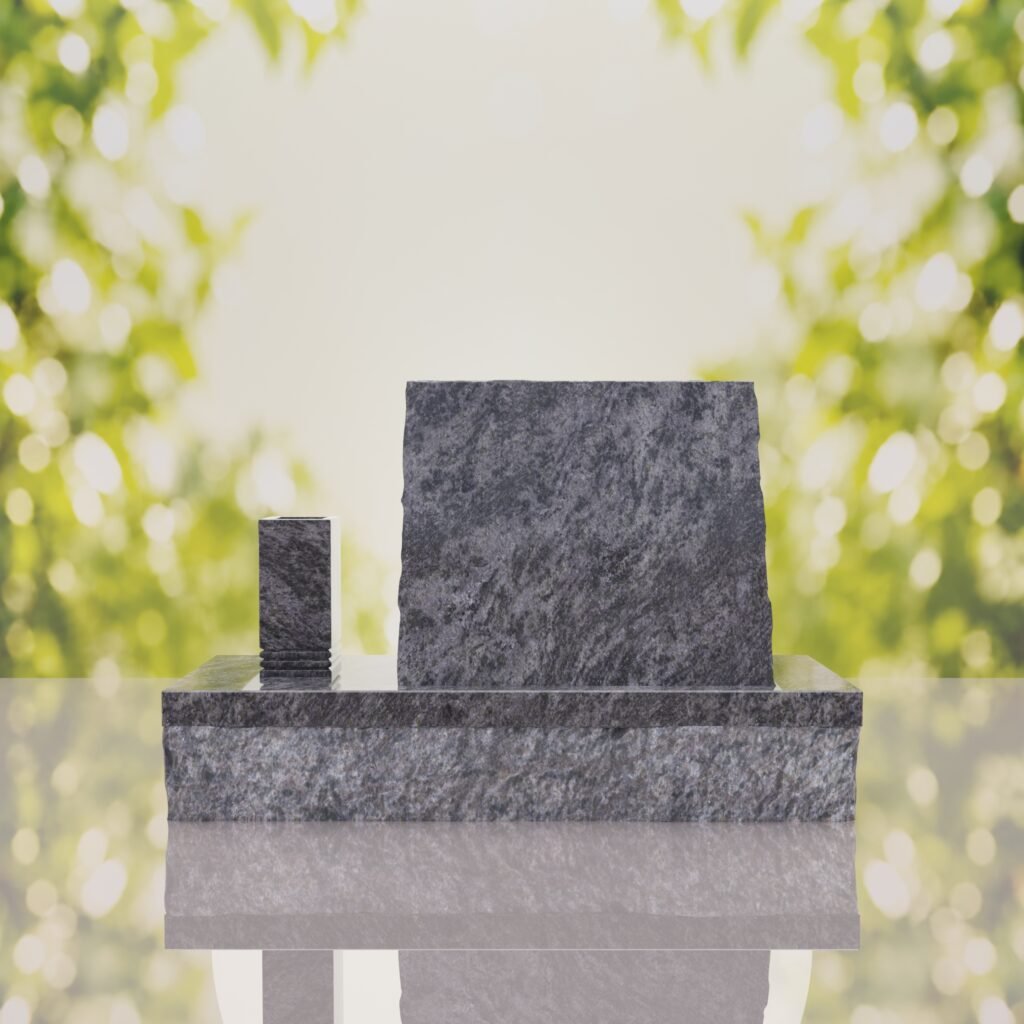 Classic Slant Granite Headstone with Vase