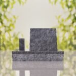 Classic Slant Granite Headstone with Vase
