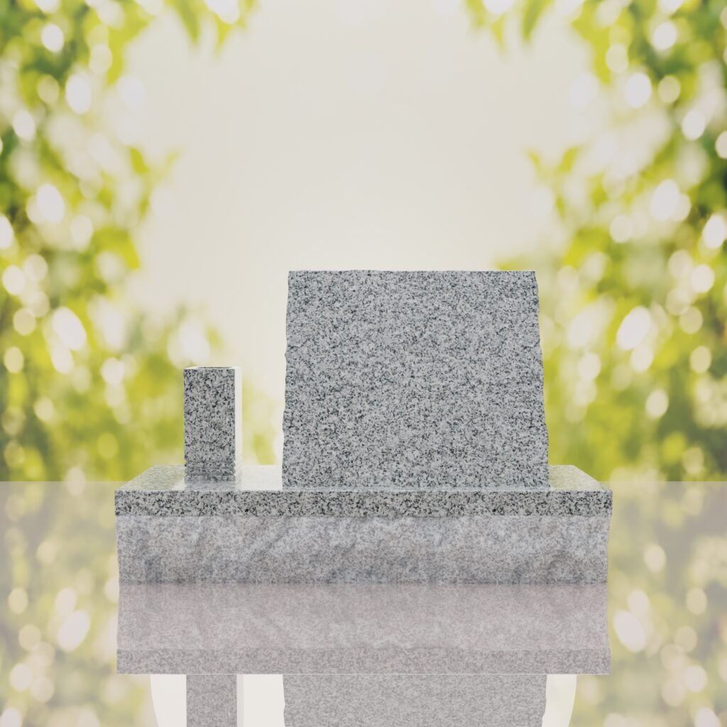Classic Slant Granite Headstone with Vase