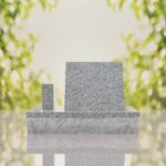 Classic Slant Granite Headstone with Vase