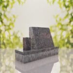 Classic Slant Granite Headstone with Vase