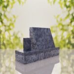 Classic Slant Granite Headstone with Vase