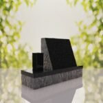 Classic Slant Granite Headstone with Vase