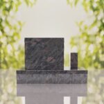 Classic Slant Granite Headstone with Vase