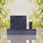 Classic Slant Granite Headstone with Vase