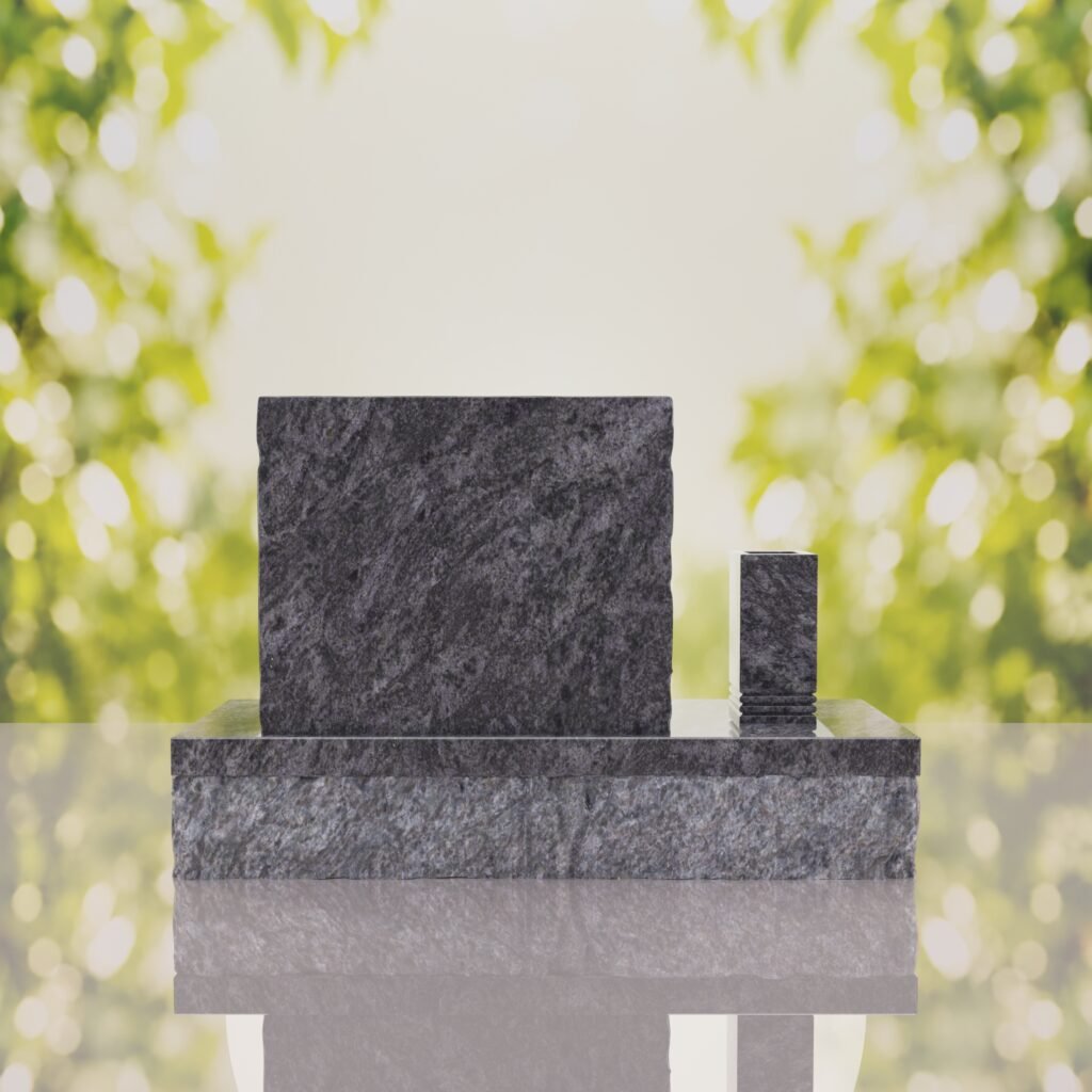 Classic Slant Granite Headstone with Vase