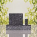 Classic Slant Granite Headstone with Vase