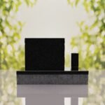 Classic Slant Granite Headstone with Vase