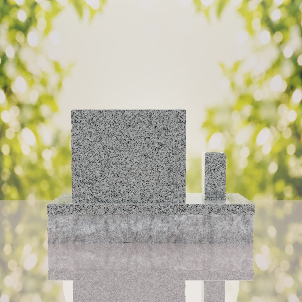 Classic Slant Granite Headstone with Vase