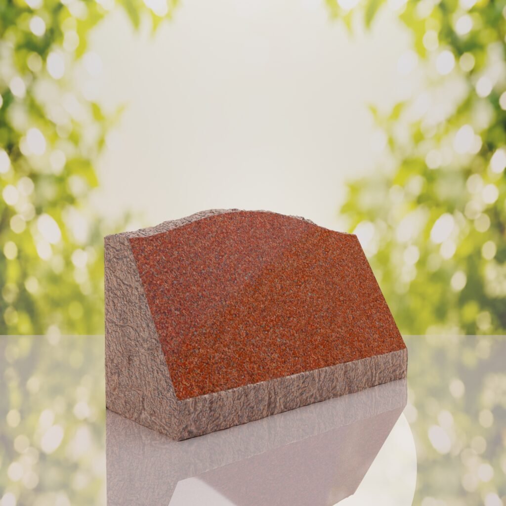 Serpentine Top Slant Granite Headstone