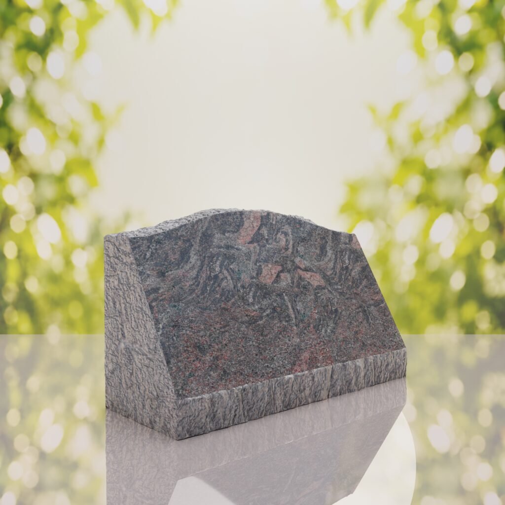 Serpentine Top Slant Granite Headstone