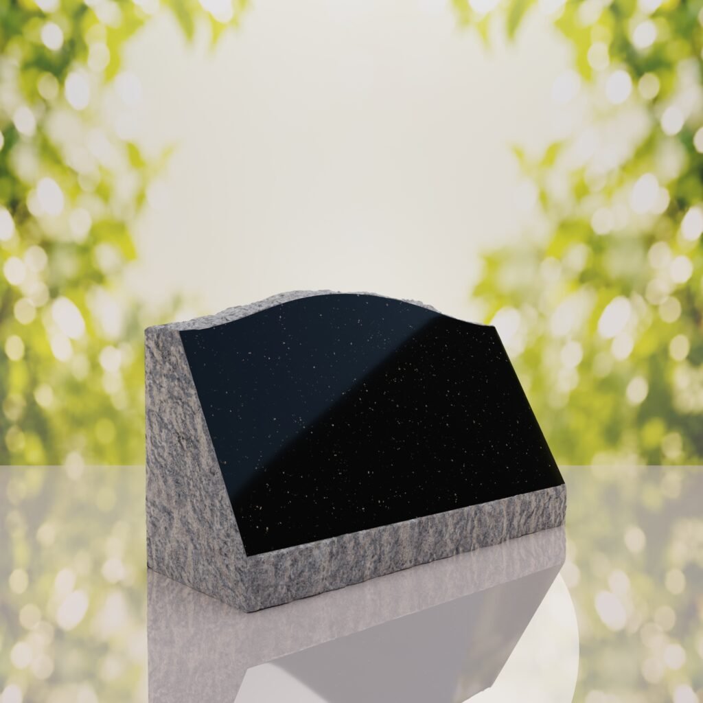 Serpentine Top Slant Granite Headstone