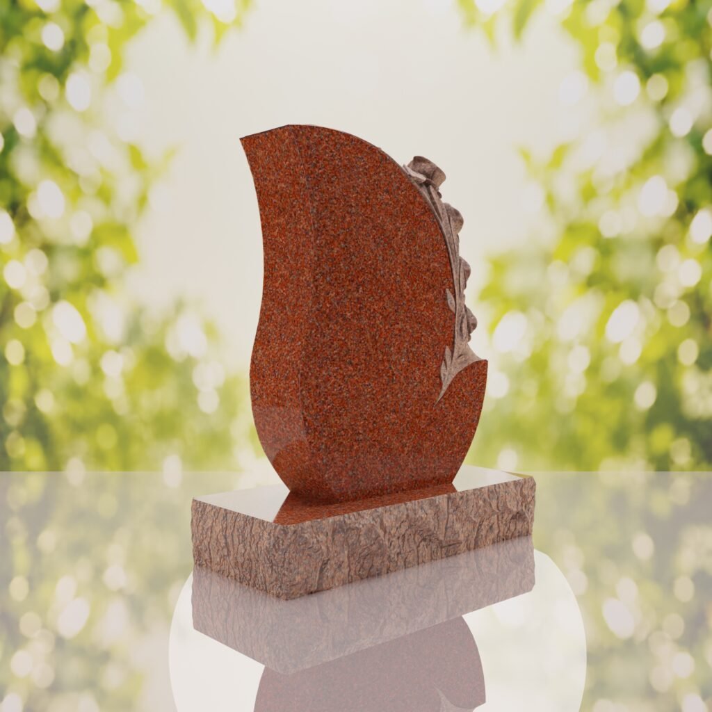 Rose Teardrop Headstone