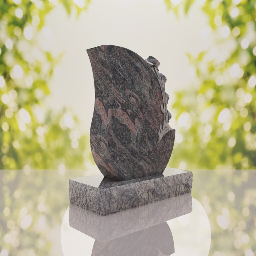 Rose Teardrop Headstone