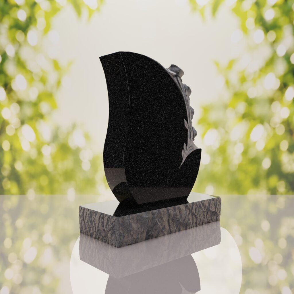 Rose Teardrop Headstone
