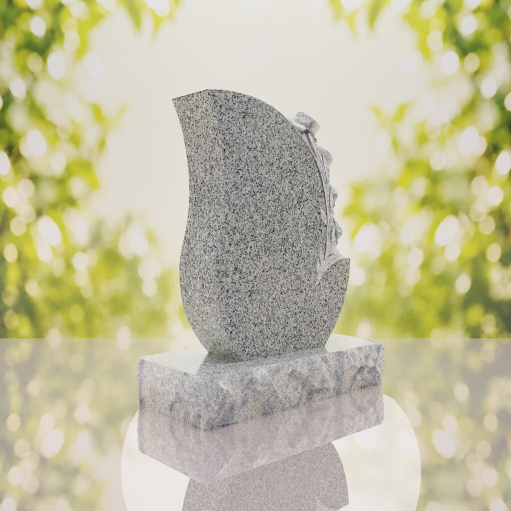 Rose Teardrop Headstone