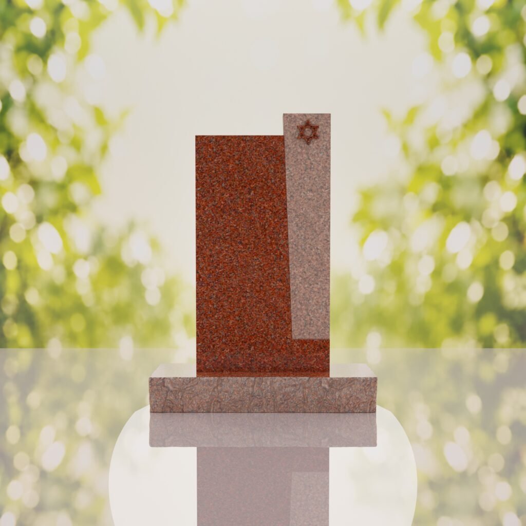 Modern Jewish Granite Memorial Headstone
