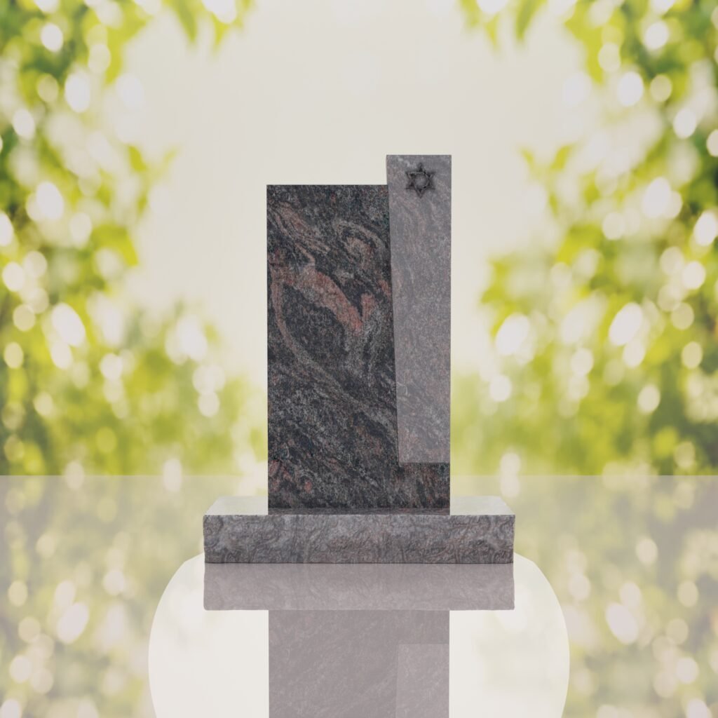 Modern Jewish Granite Memorial Headstone