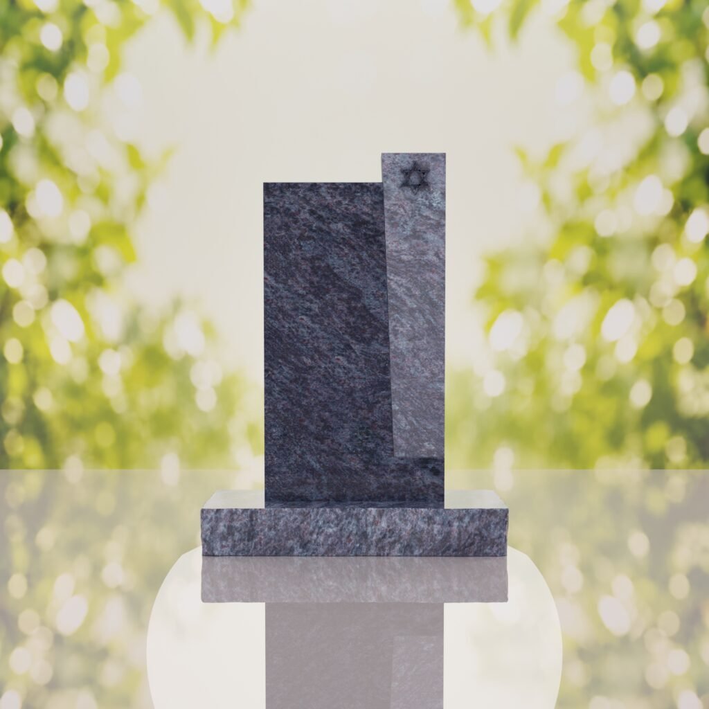 Modern Jewish Granite Memorial Headstone