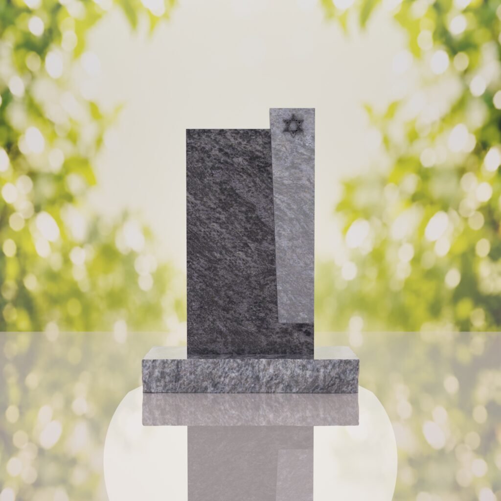 Modern Jewish Granite Memorial Headstone