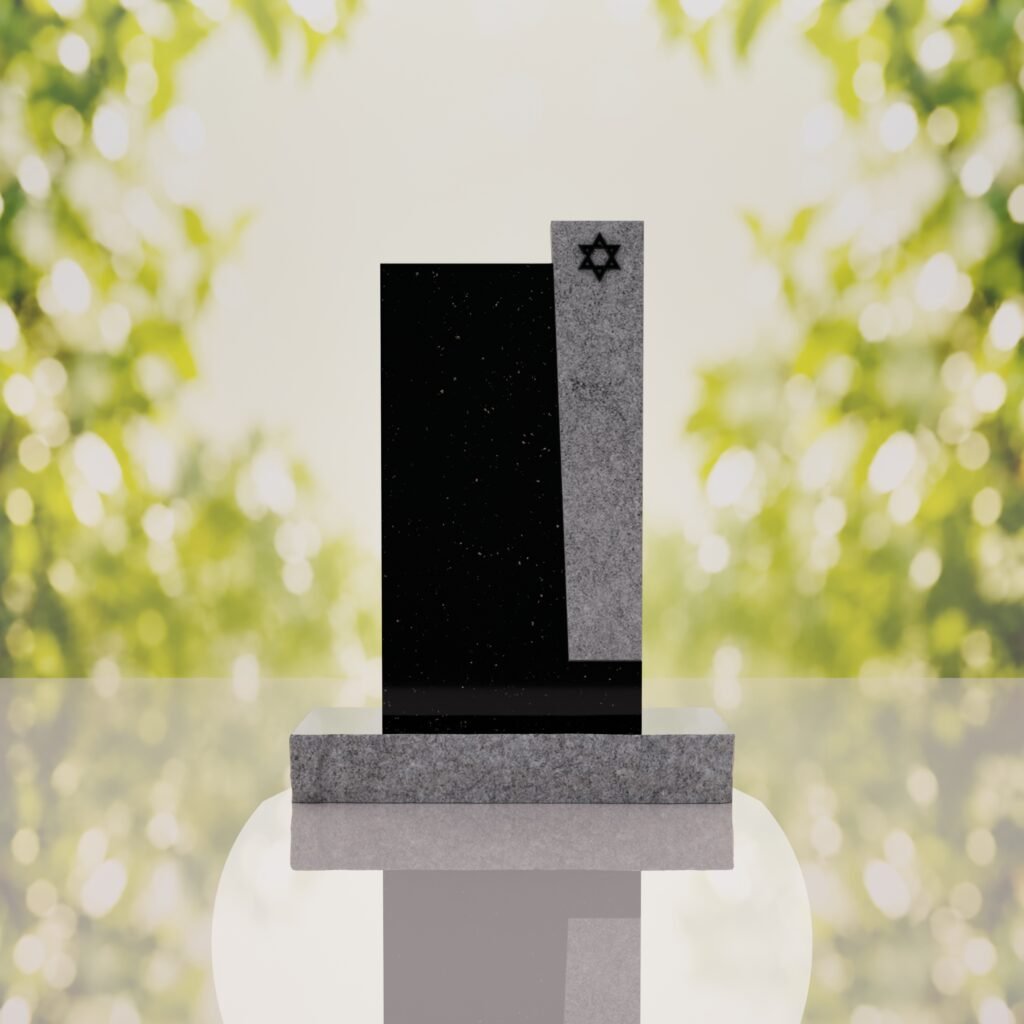 Modern Jewish Granite Memorial Headstone