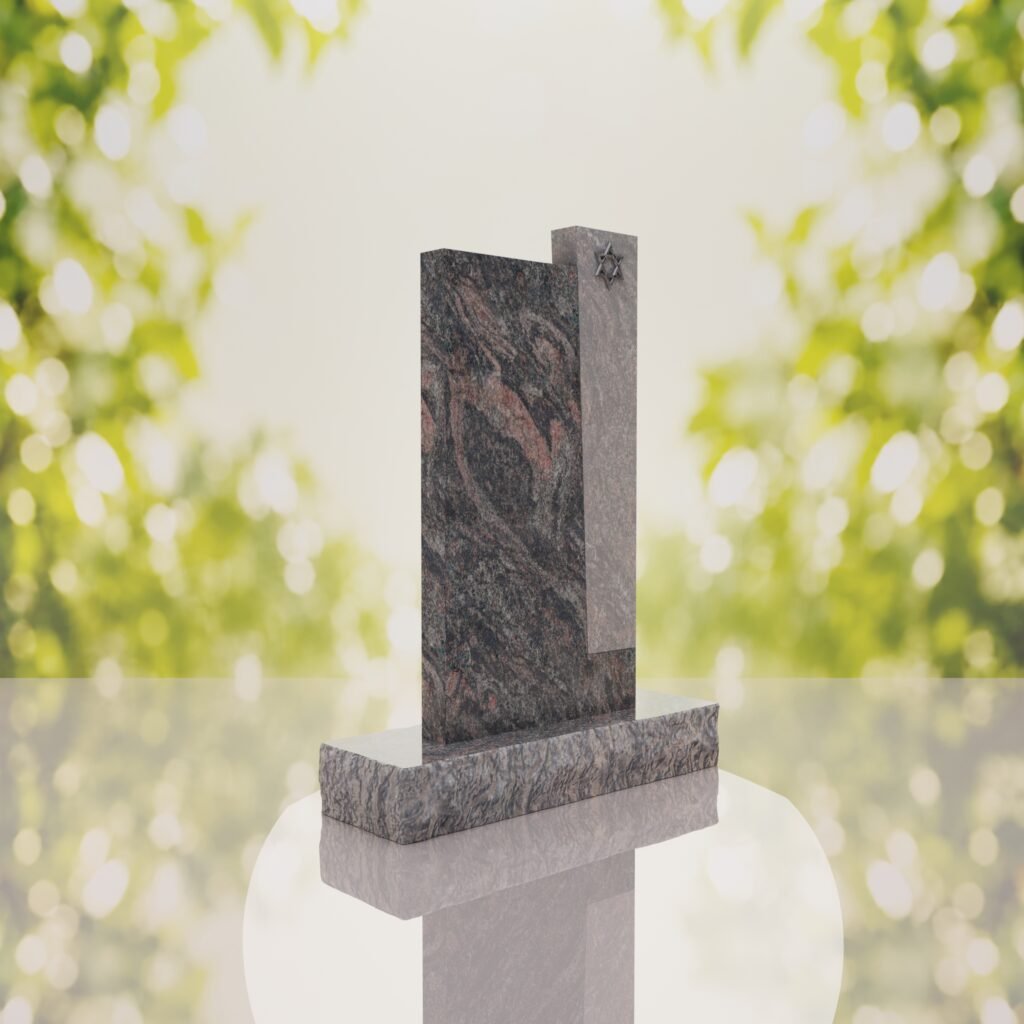 Modern Jewish Granite Memorial Headstone