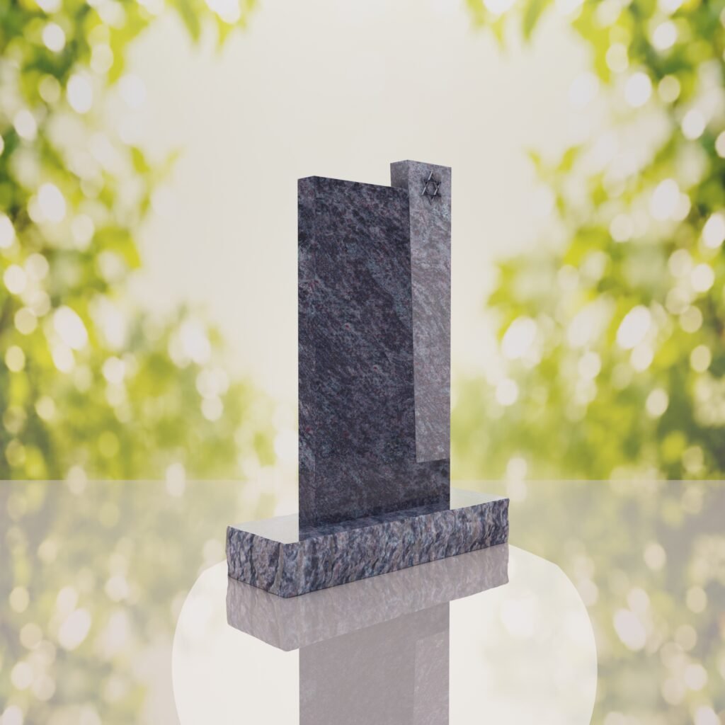 Modern Jewish Granite Memorial Headstone