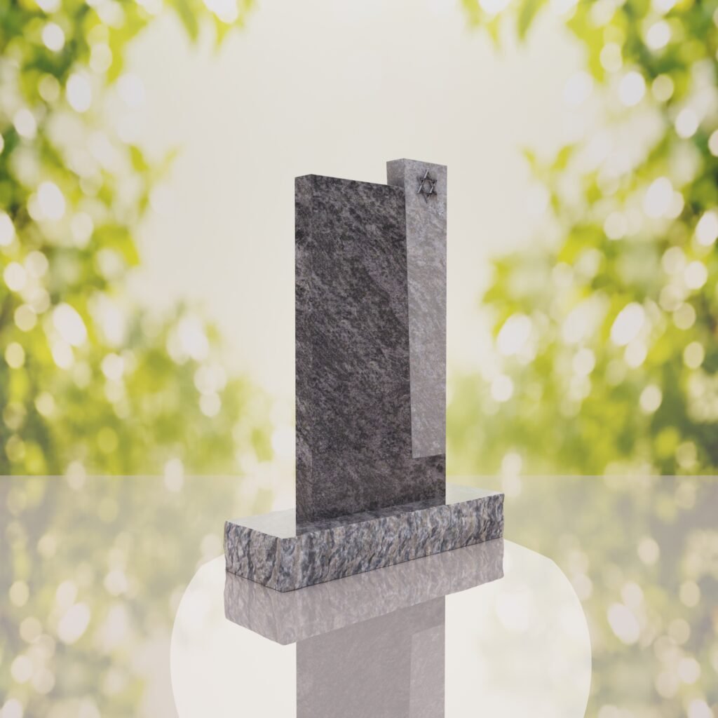 Modern Jewish Granite Memorial Headstone