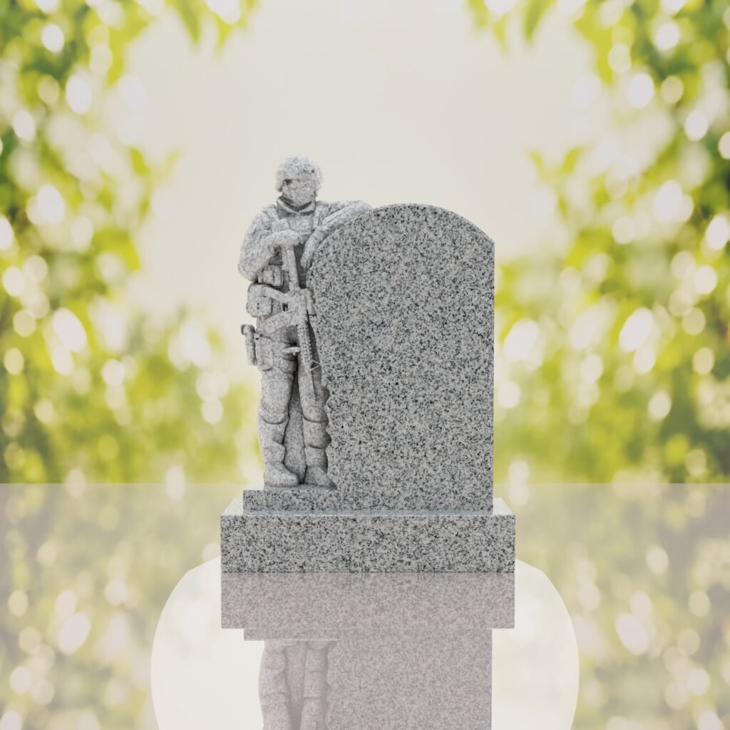 Standing Soldier Granite Memorial Headstone