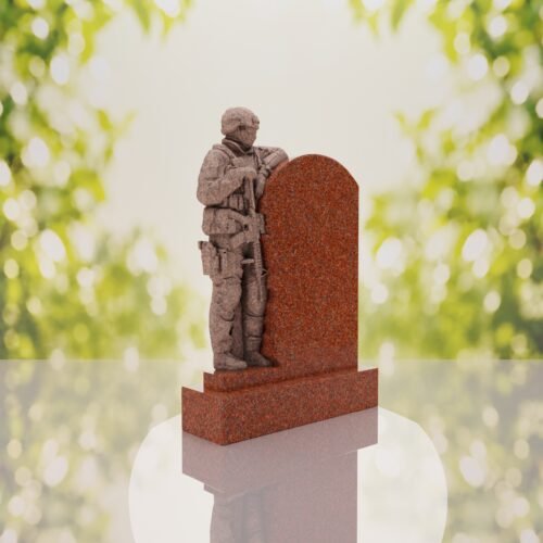 Standing Soldier Granite Memorial Headstone
