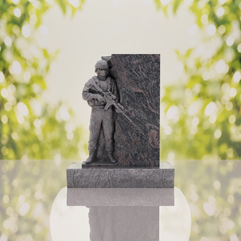 Guardian Soldier Granite Memorial Headstone