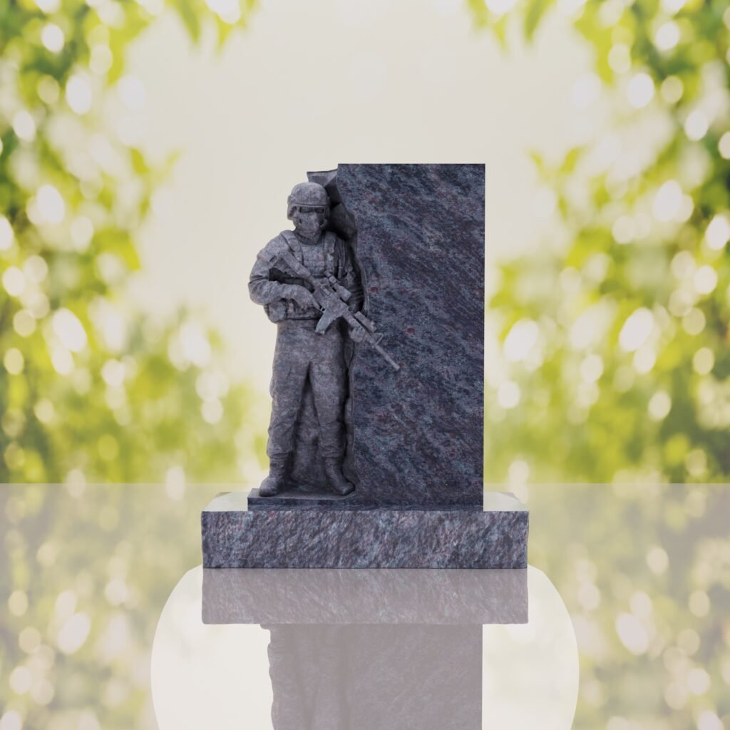 Guardian Soldier Granite Memorial Headstone